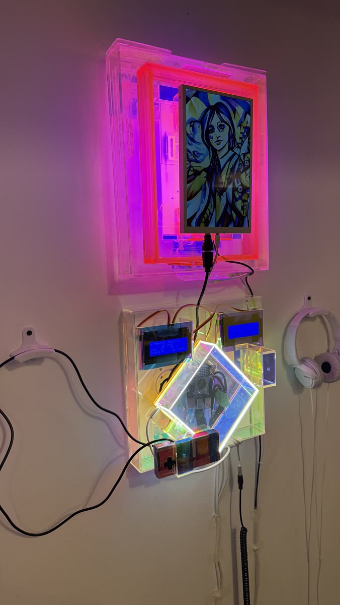 Memory Machine installation, side · portrait formed